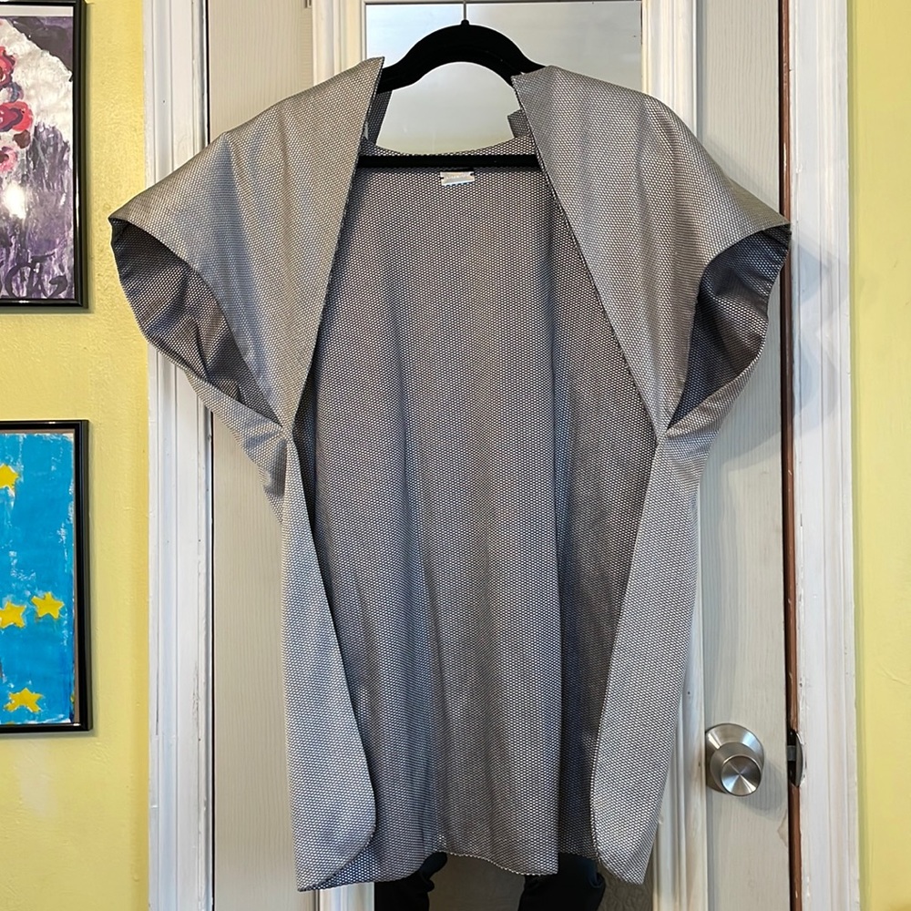 Silver asymmetrical duster